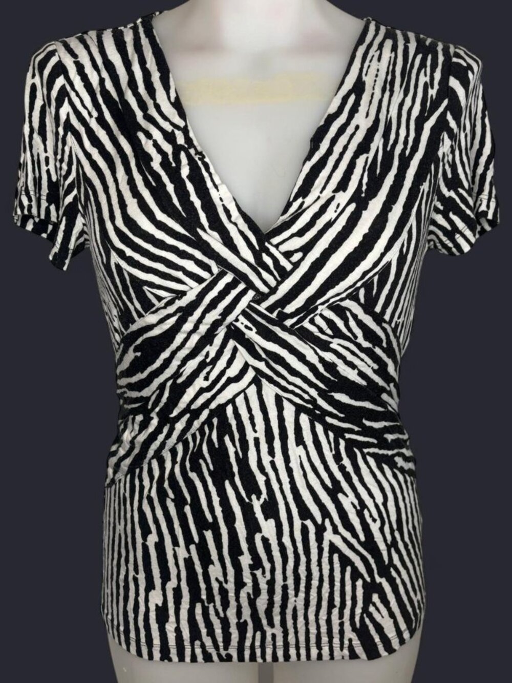Cable and Gauge zebra print striped top